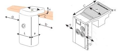 Schéma de prise de cotes du bloc filtrant