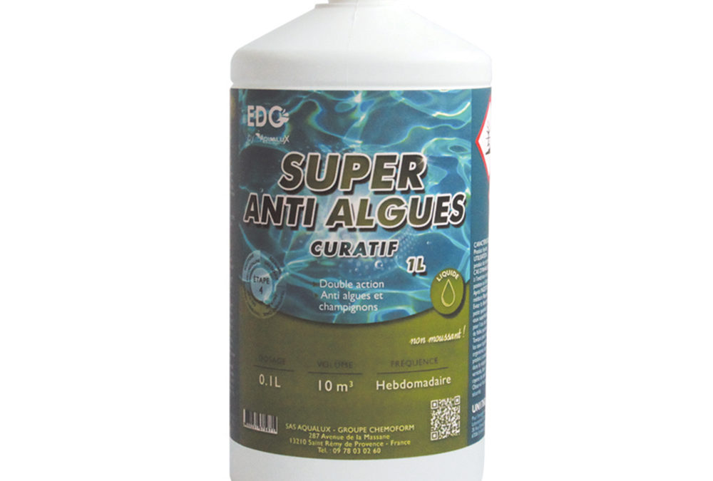 Super Anti-Algues Curatif – EDG By AQUALUX – Bidon de 1 litre