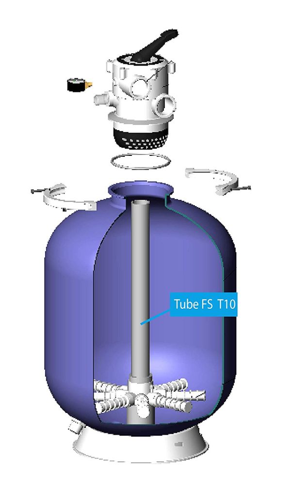 Pièce de rechange filtre à sable EDG Collage FS T10 Collecteur + Tube Assemblé pour filtre de Piscine