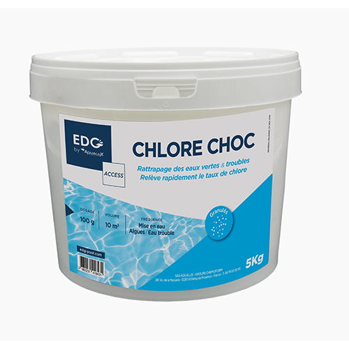 Chlore Choc Piscine – Spécial Eau Verte – Granulés – 5kg – EDG ACCESS