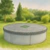 Bâche d’hivernage piscine hors-sol ronde Ø 300 cm installée avec grille centrale