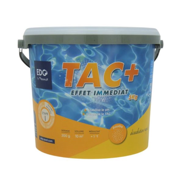 TAC plus pour piscine traitement piscine en seau 5 kg stabilise le pH et réajuste le TAC
