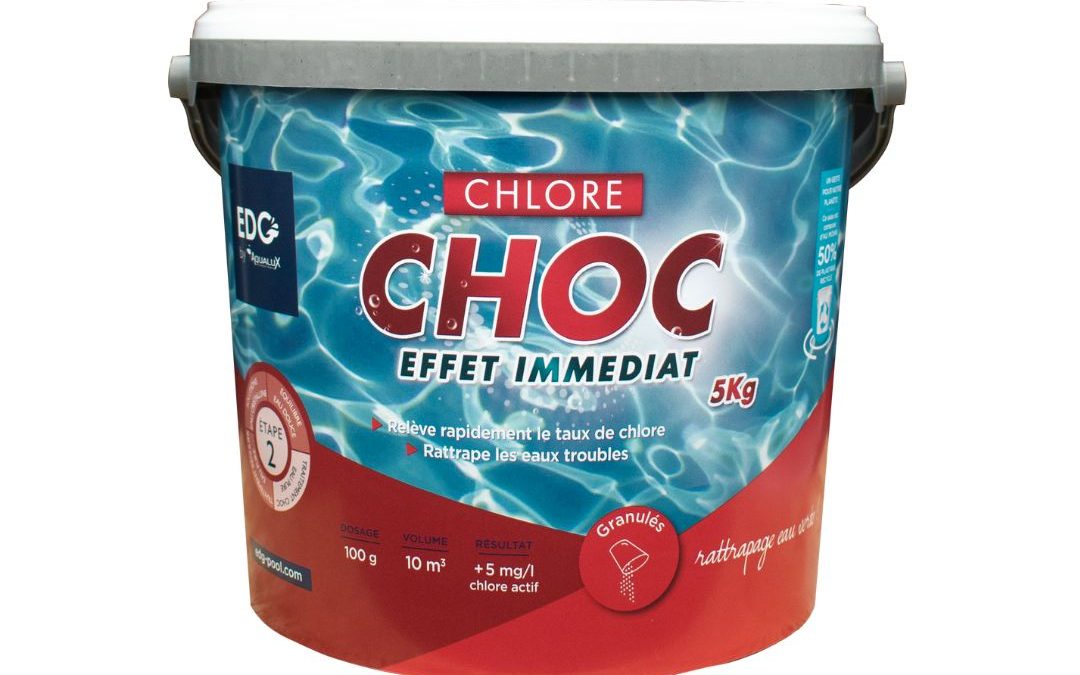 Chlore choc Granulés – EDG By AQUALUX – Seau de 5 KG