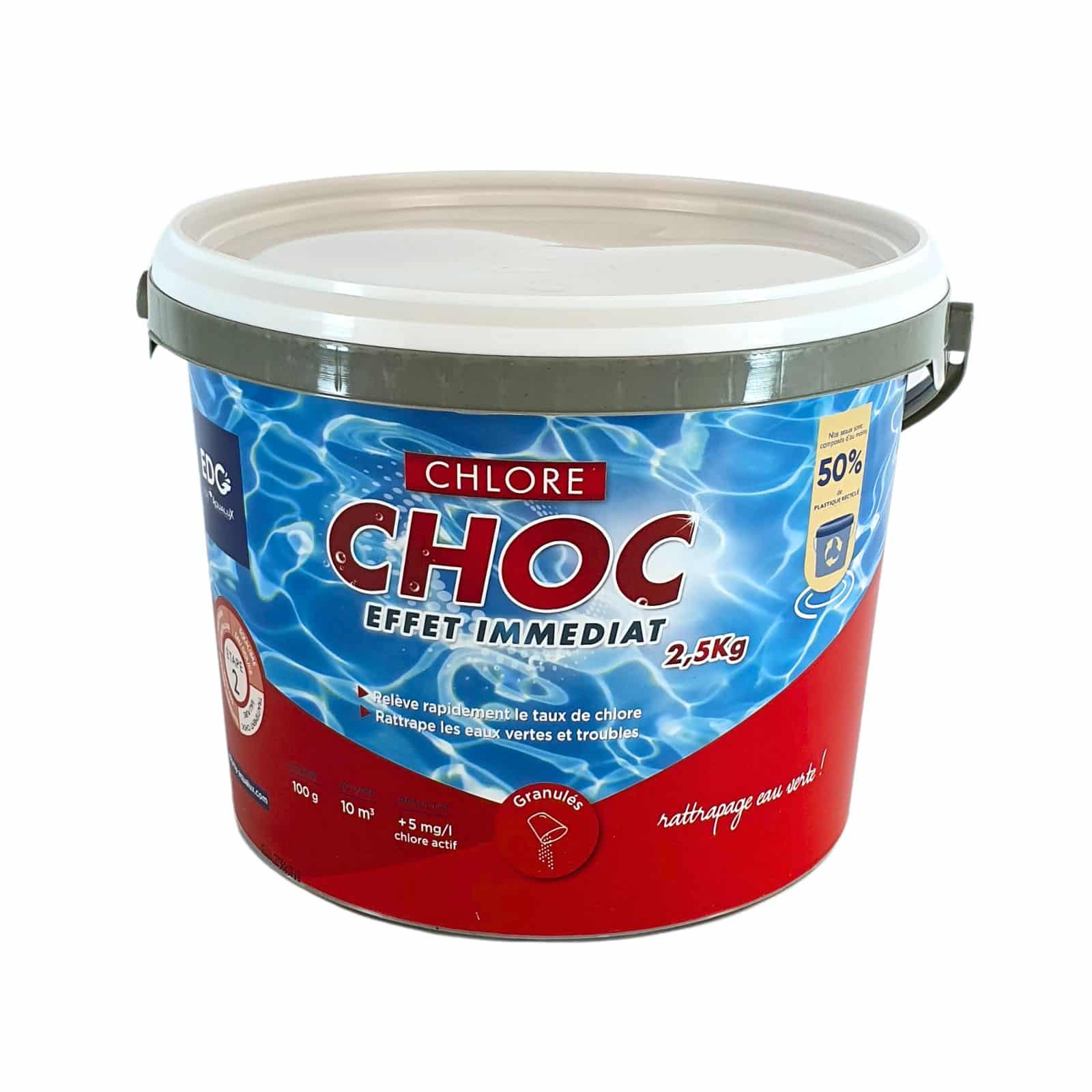 200271 Chlore Choc Granulés Edg By Aqualux Seau De 2,5 Kg