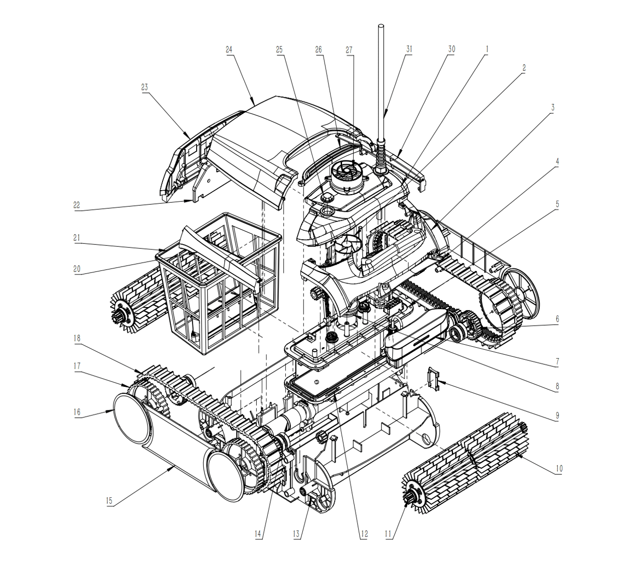 CF600CL cleaner components