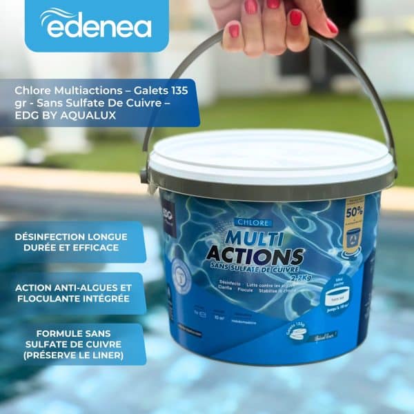 Chlore Multiactions – Galets 135 gr – Seau 2,7 Kg (1)