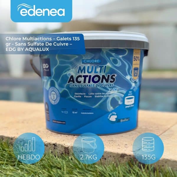 Chlore Multiactions – Galets 135 gr – Seau 2,7 Kg