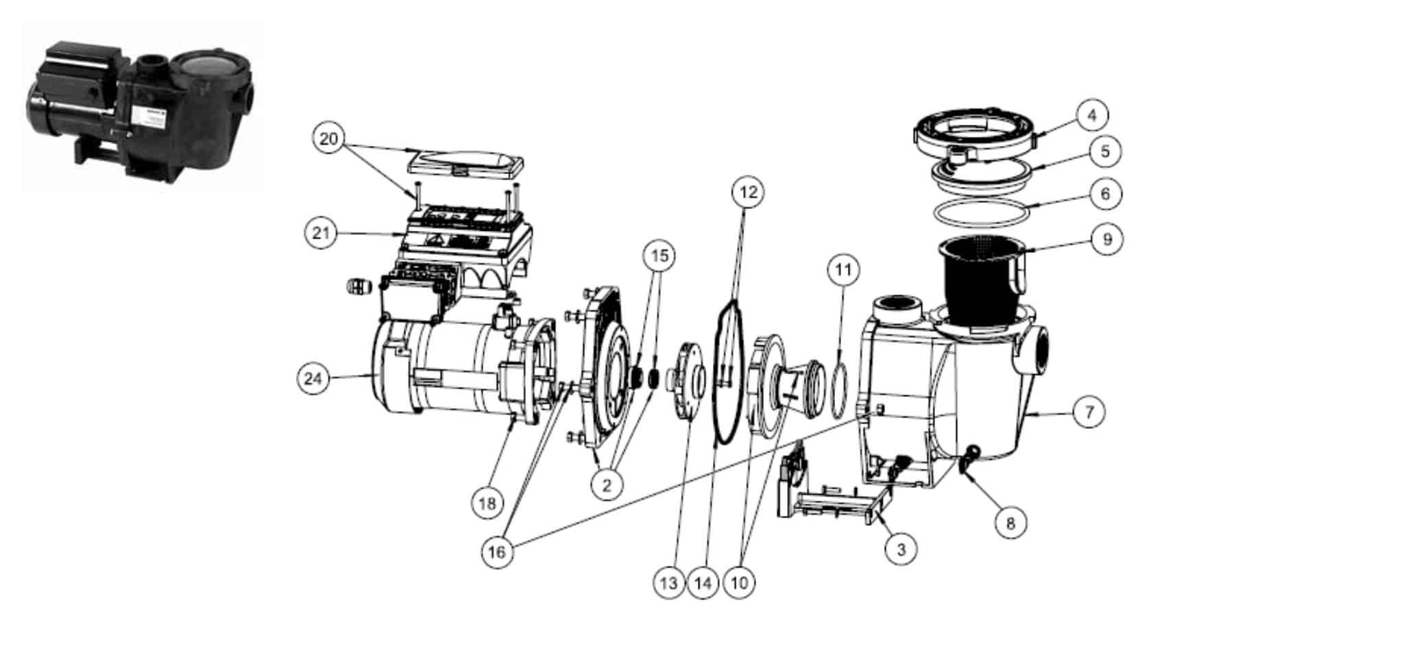 VUE SCHEMA ECLATE POMPE INTELLIFLO® WHISPERFLO® VSDVF VUE SCHEMA ECLATE POMPE INTELLIFLO® WHISPERFLO® VSDVF