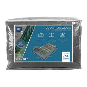 108799 Couverture Solaire Gris Opaque 300 Microns 3.95x7.95 m pour PISCINE ENTERREE 4x8m