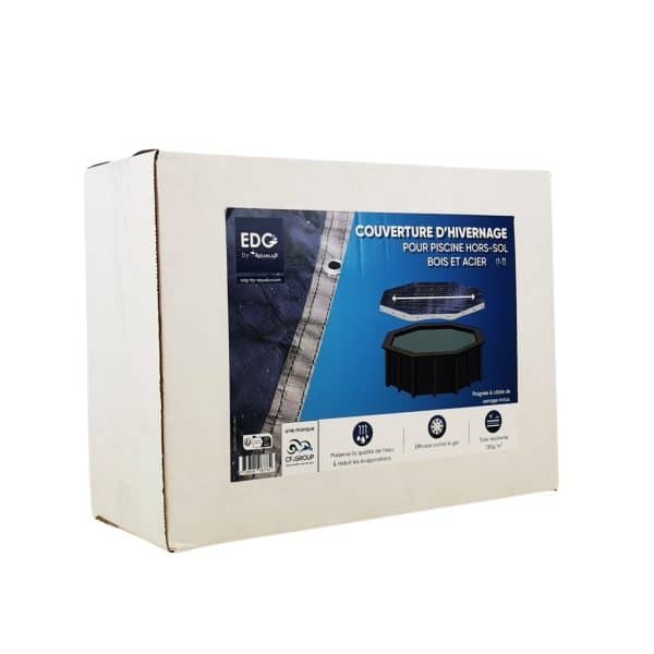 108772 Couverture Protection Hivernage Piscine 400 cm Forme Ronde 130 g m² Coloris Silver