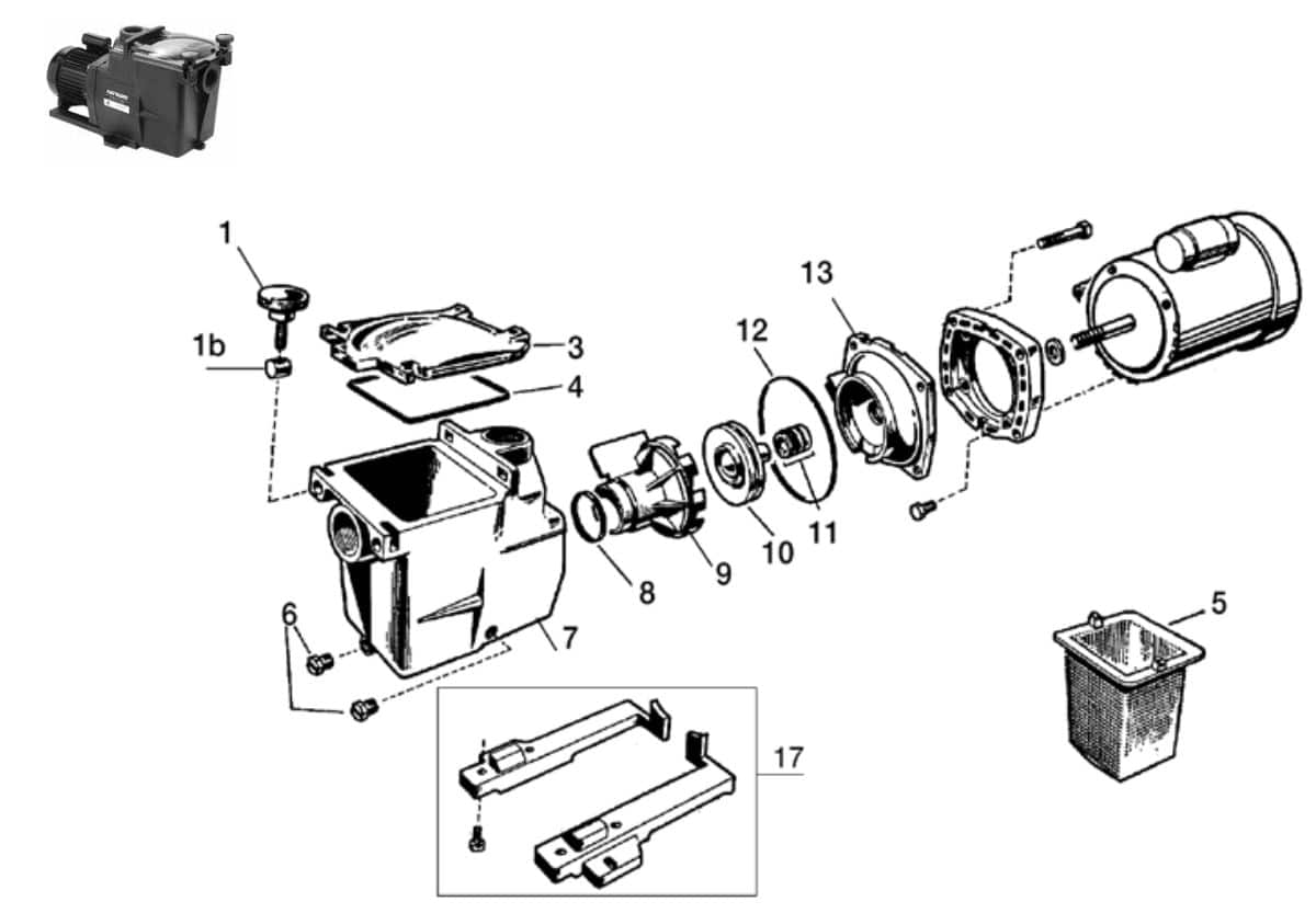 SCHEMA VUE ECLATE POMPE HAYWARD SUPER PUMP