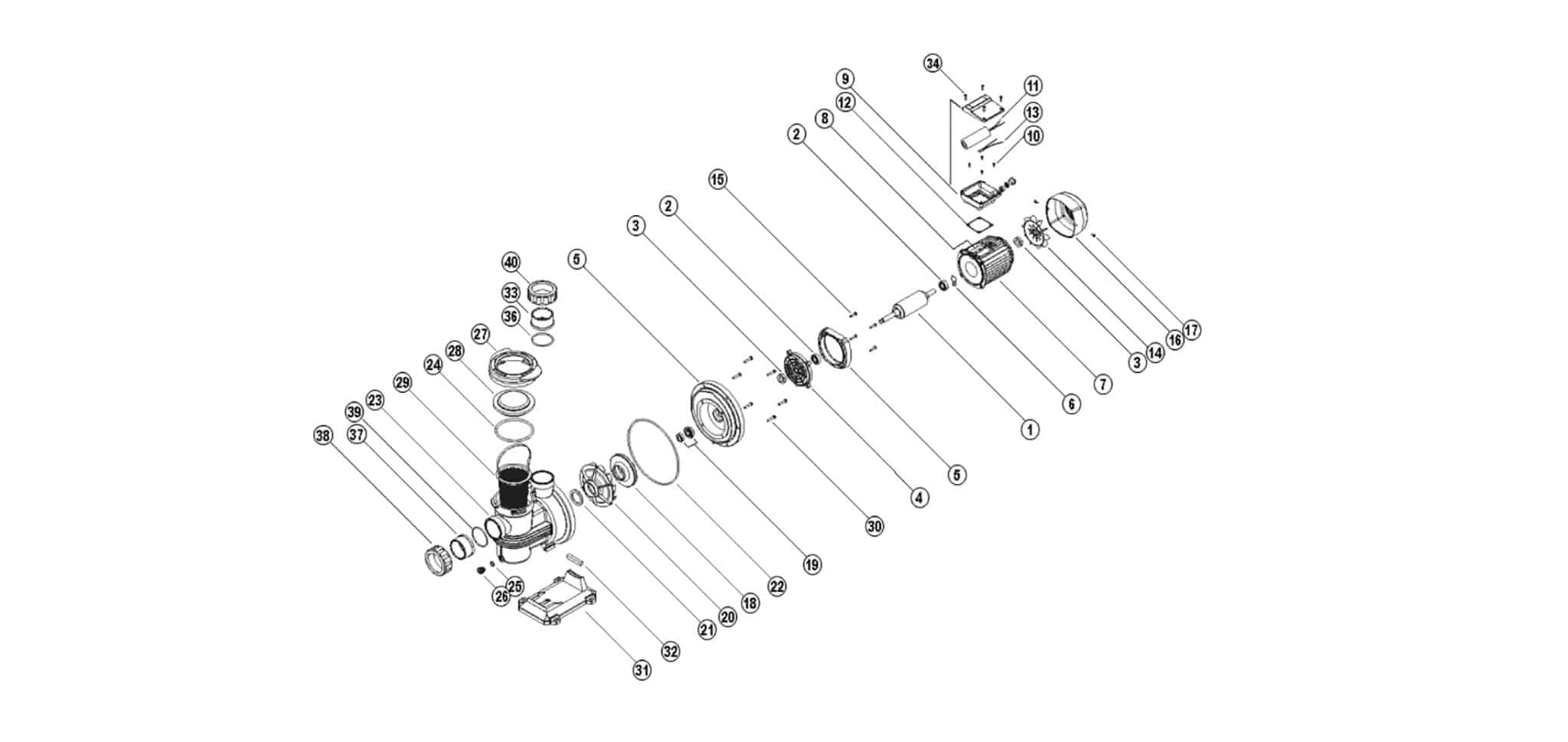 SCHEMA VUE ECLATE POMPES PULSO Pompe de filtration (1)