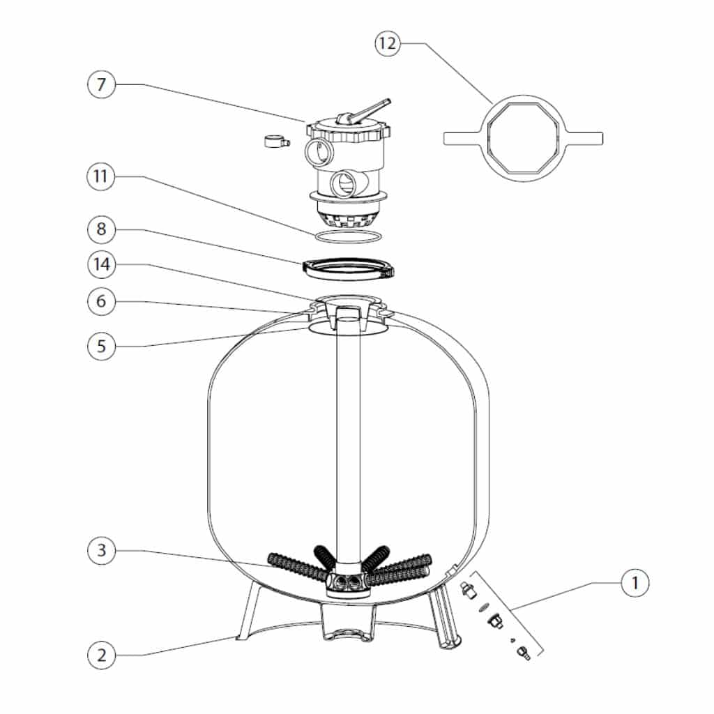 VUE SCHEMA ECLATE FILTRE TAGELUS PENTAIR
