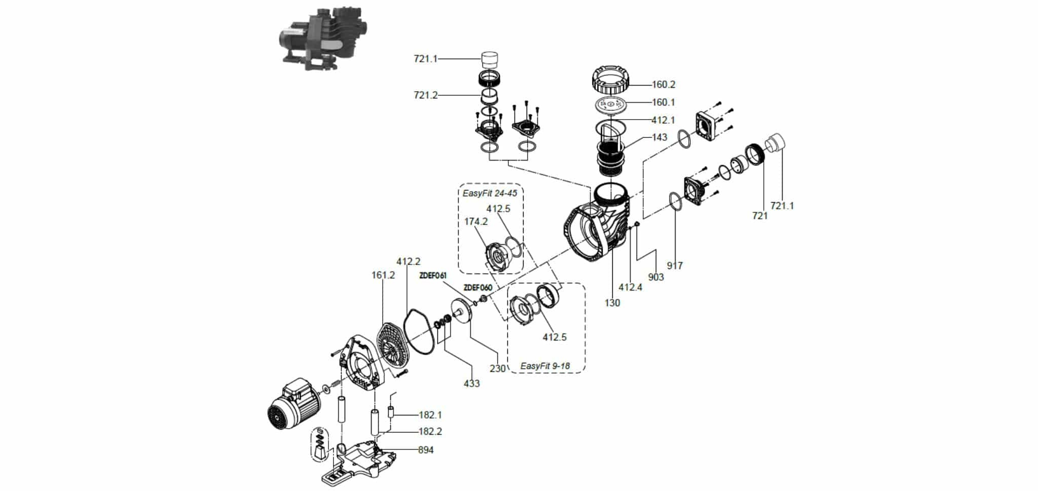 VUE SCHEMA ECLATE POMPE BADU EASYFIT