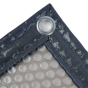 S02BP04100 Couverture Solaire Bordée Perimètre 500 Microns Gris translucide Sur Mesure Gris Translucide Bordée Périmètre